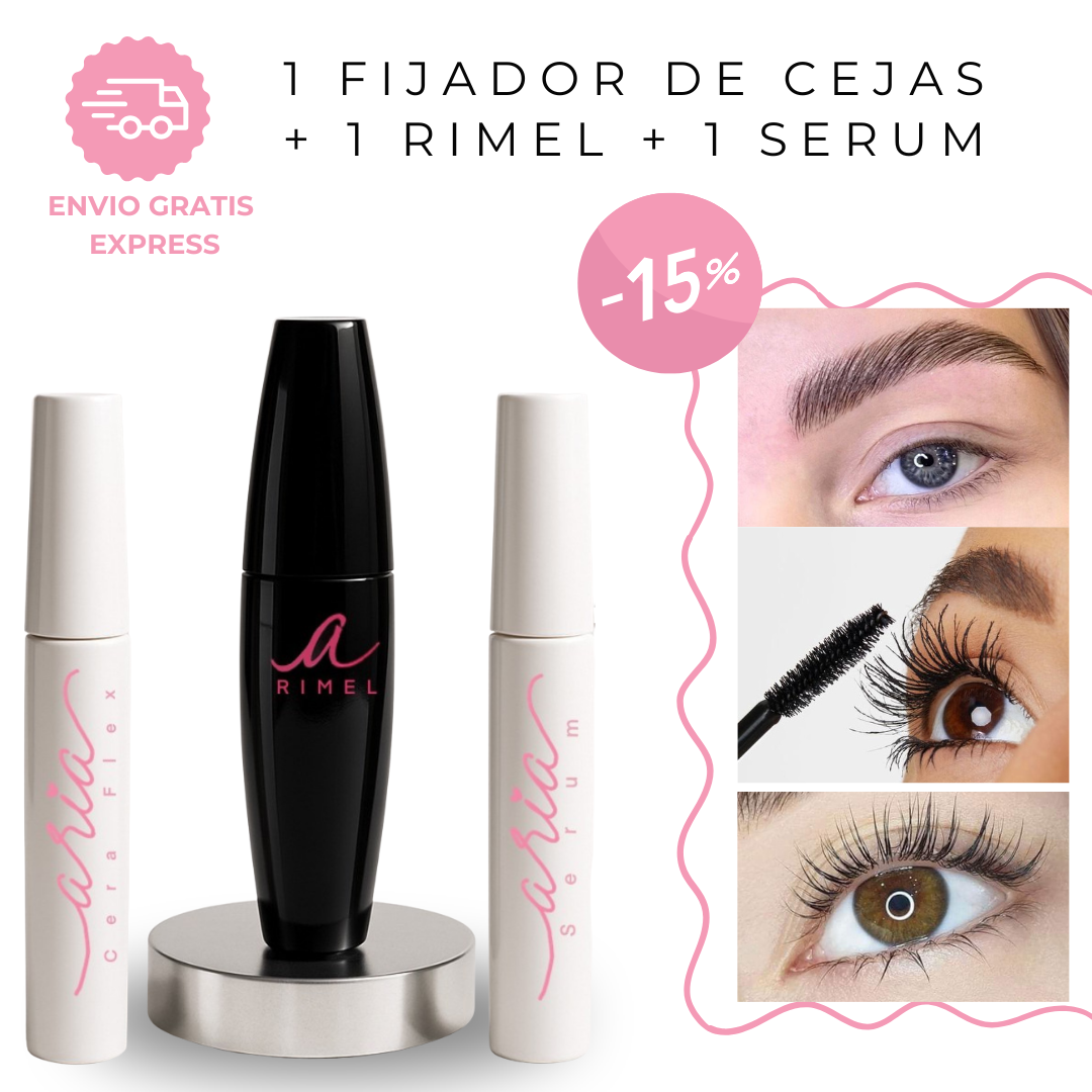 1 FIJADOR CEJAS+1 RIMEL+1 SERUM 15% OFF