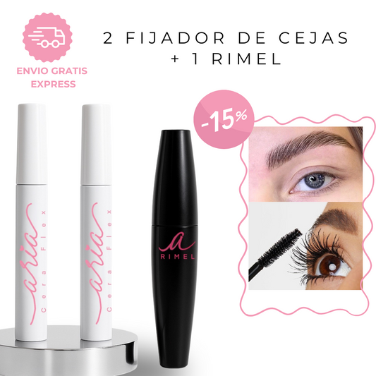 2 FIJADORES CEJAS +1 RIMEL 15% OFF