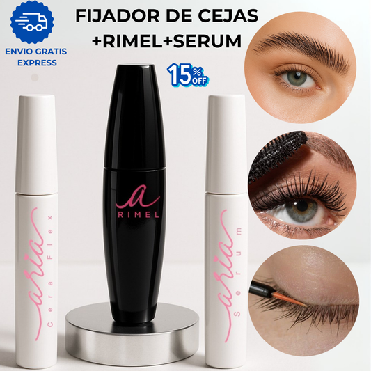 1 FIJADOR CEJAS+1 RIMEL+1 SERUM 15% OFF